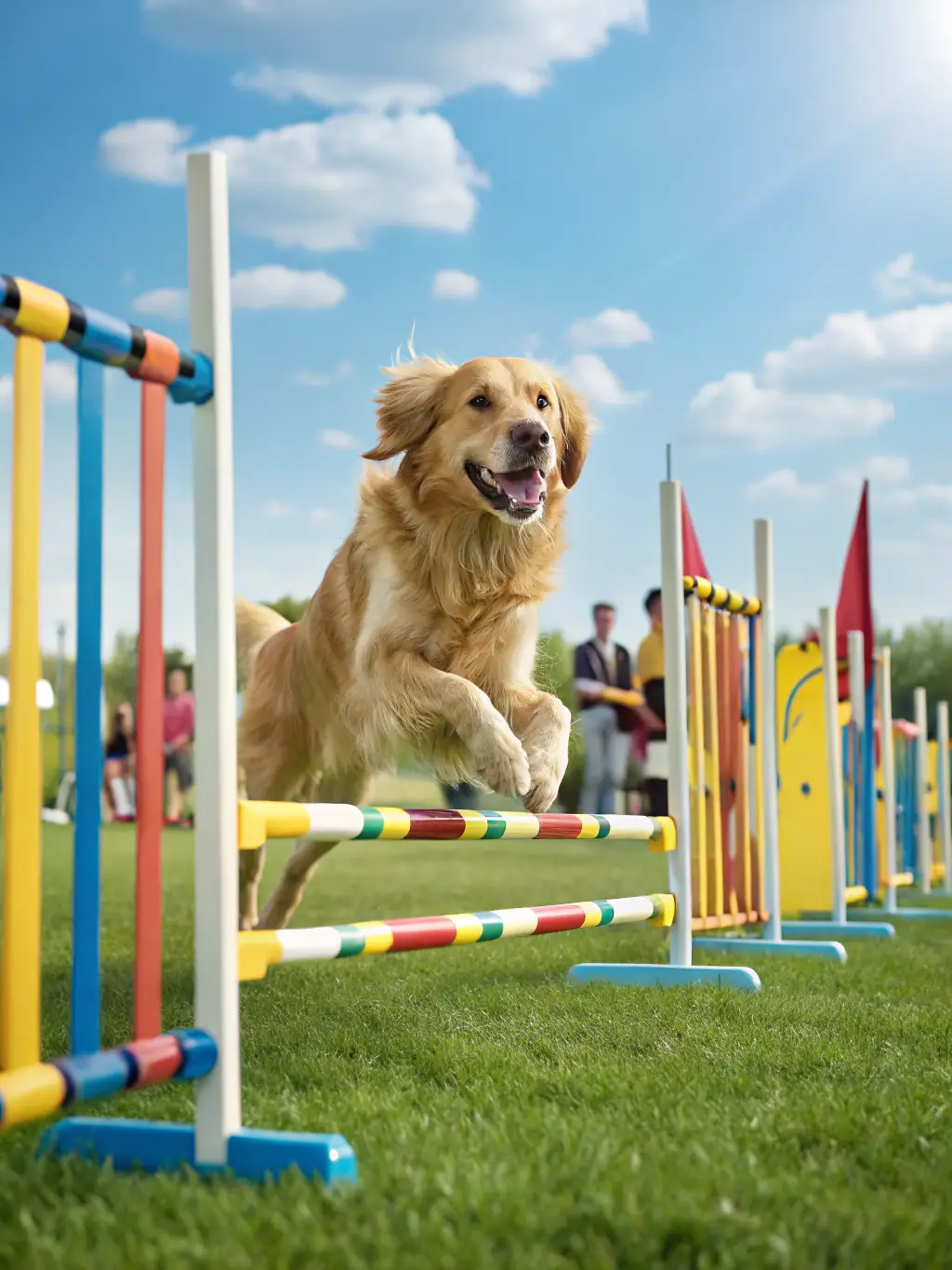 An image of a dog agility training session, demonstrating the learning and skill-building opportunities offered by CANIPOTOS 22.